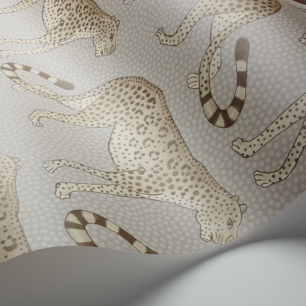 Leopard Walk Wallpaper 2012 by Cole & Son in Taupe Brown
